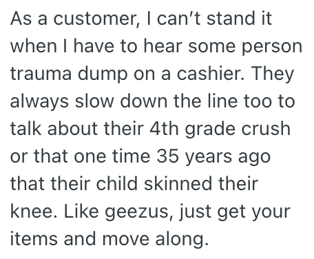 Screenshot of customer perspective comments