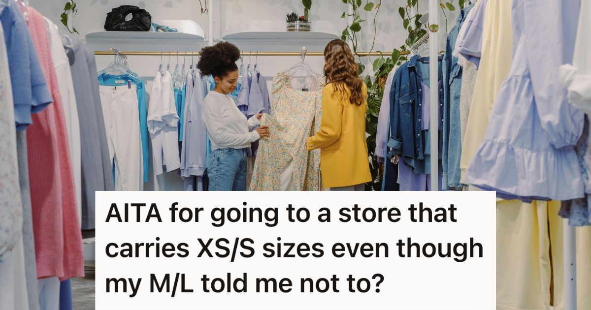 Woman Finally Found A Store That Catered To Her Style And Rare Body Shape, But Her Friend Refused To Go With Her Because It Fat Shamed People Two women looking at clothes in a store