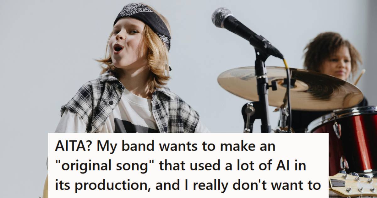 Teen boys performing songs they wrote as a band