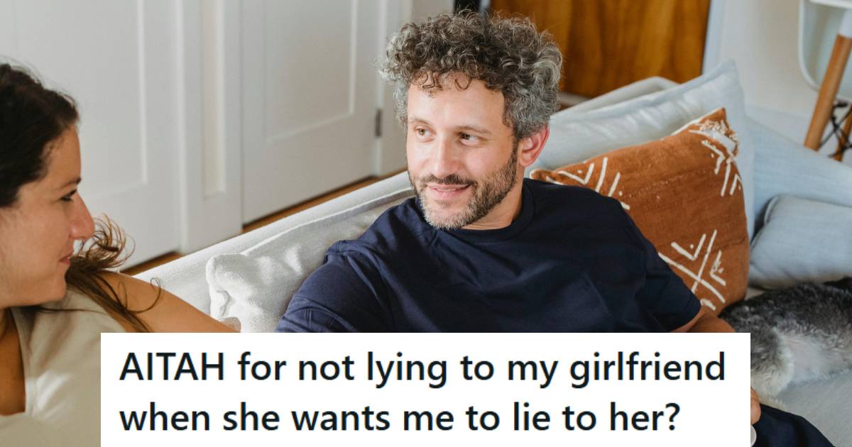 Man sitting on the couch talking to his girlfriend