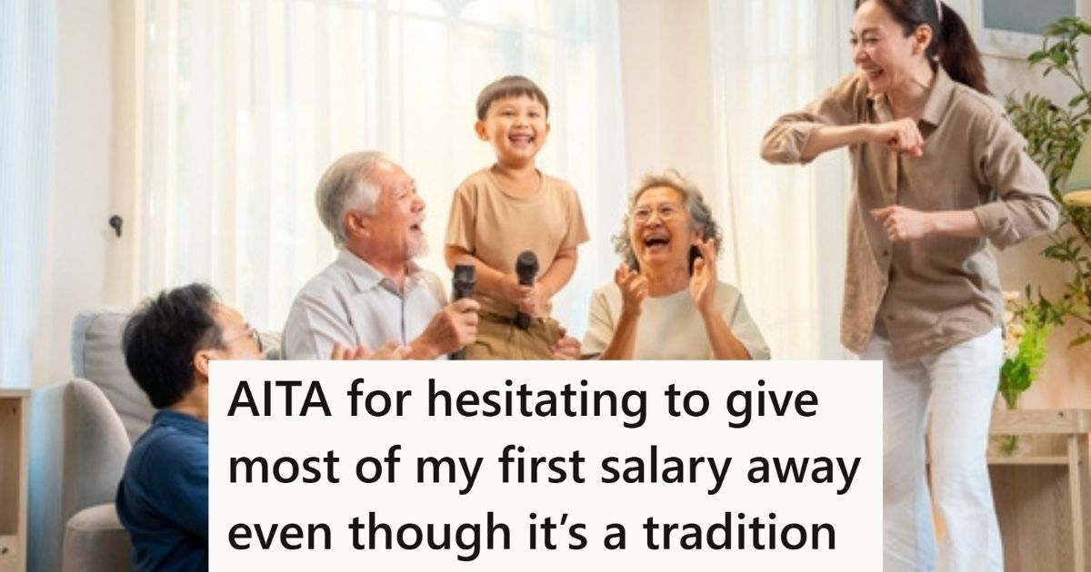 Family laughing together