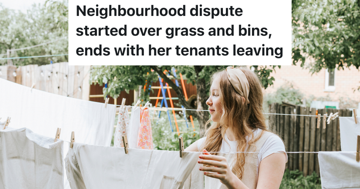 woman hanging clothes up outside to dry