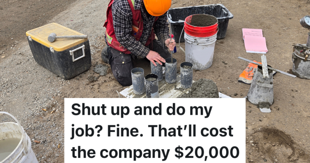 field technician testing concrete