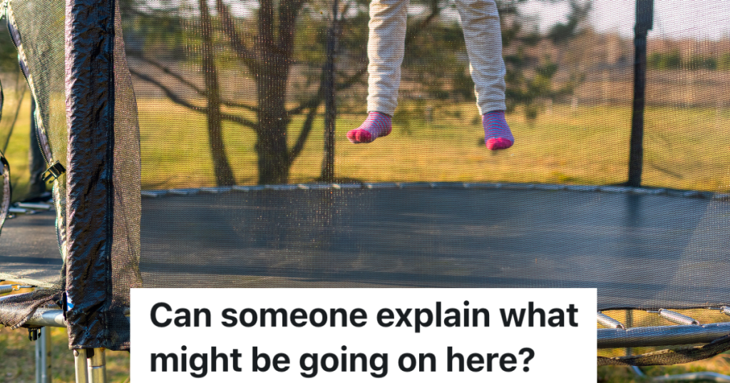 close up of child's feet above a trampoline after jumping