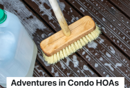 Condo Owner Is A Part Of An HOA And Decides To Clean Her Deck, But Her Downstairs Neighbor Is Pretty Upset By The Soap