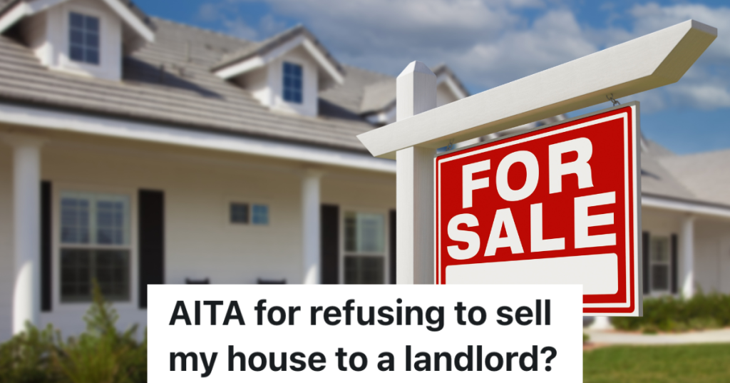 for sale sign in front of a white house