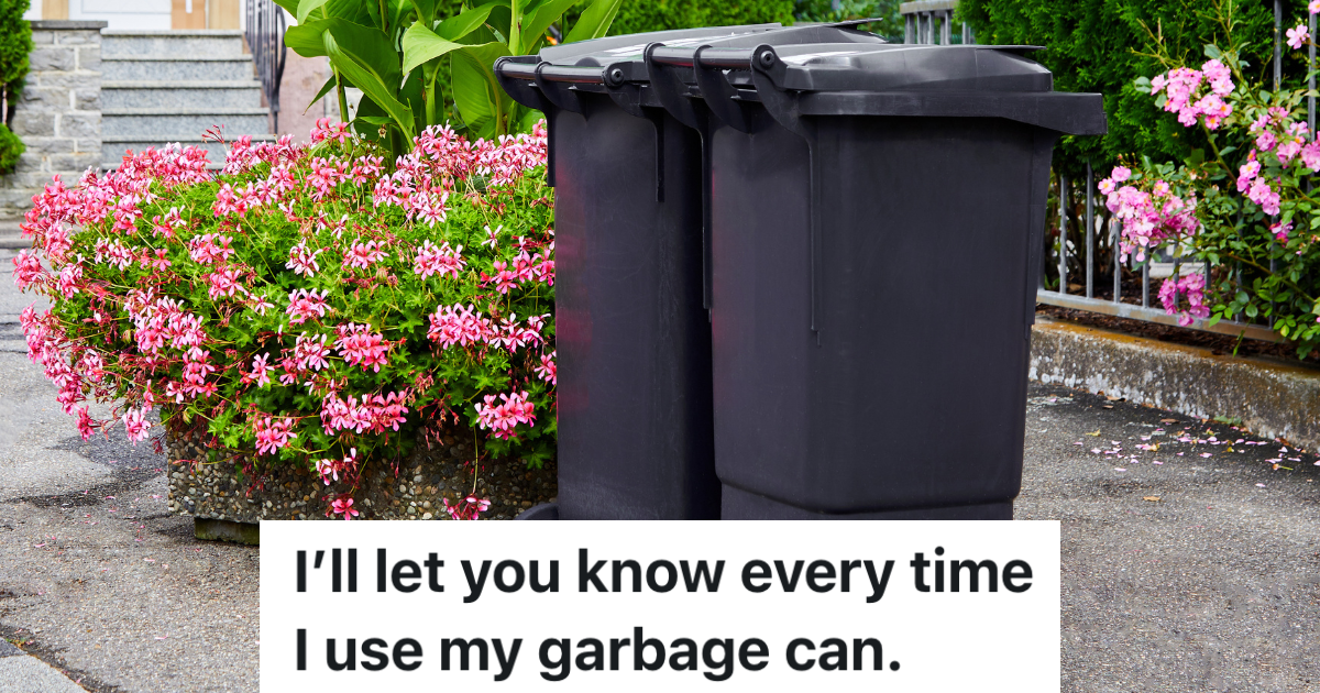 two black trash bins outside near the curb