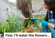 Tenant Knows The Water In The Outdoor Faucet Stinks, So She Agrees To Water The Flowers At Her Apartment Building