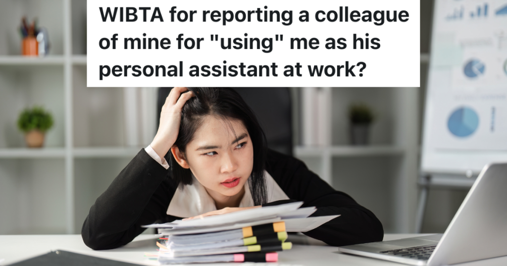 stressed business woman with a stack of paperwork on her desk