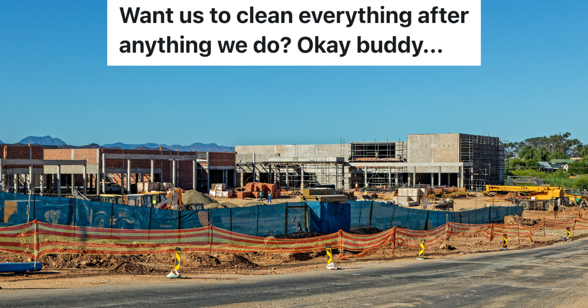 Construction Site Intern Is Told Everything Needs To Be Kept Clean, So The Project Manager Gets A Large Bill shopping center under construction