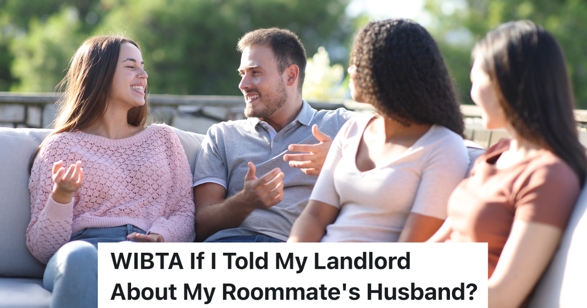 two women and one couple chatting outside