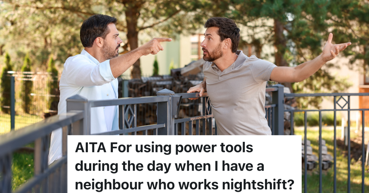 two men standing on opposite sides of a fence arguing with each other