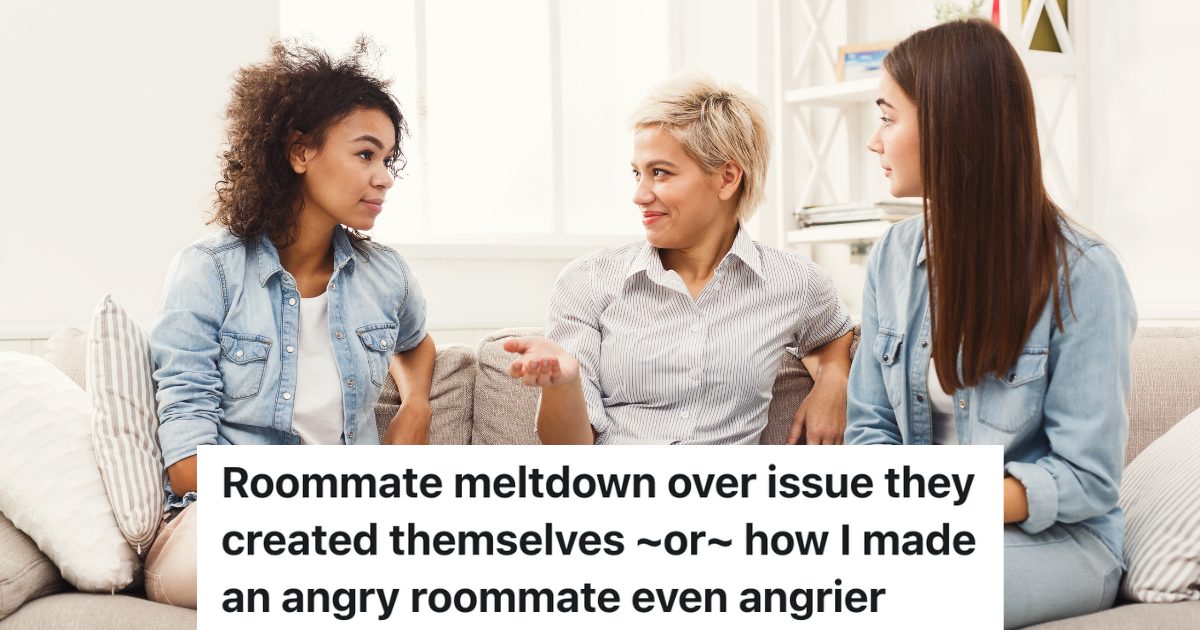 Roommate Complains That Something Broke In The Bathroom, But She Never Tells The Landlord About It three women sitting on couch talking