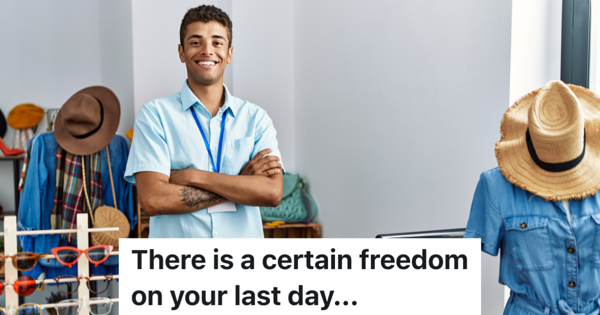 smiling man with arms crossed working at a retail store