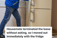 Couple Gives Housemates Hardly Any Notice That They’re Terminating The Lease, So One Person Moves Out And Takes The Refrigerator Too