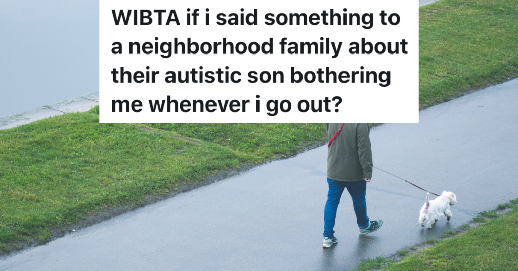 man walking small, white dog on sidewalk