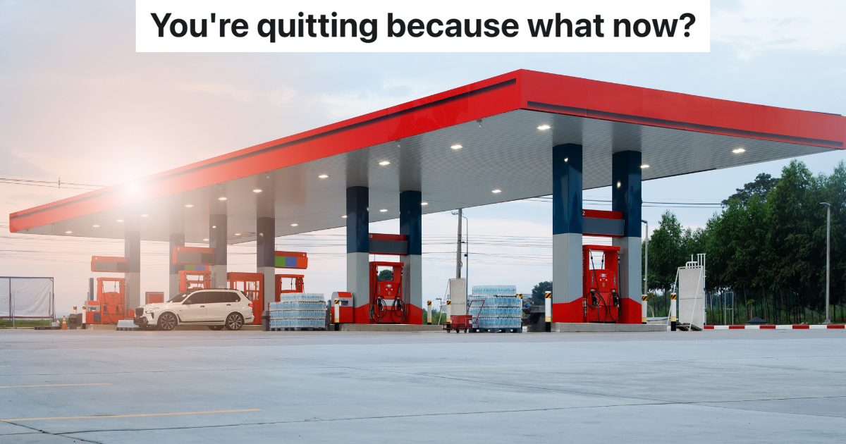 gas station with one car at the pumps