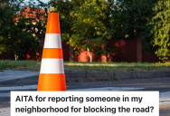 Man Is Upset That A Neighbor Put Cones In The Street To Block Traffic, So He Points Out That The Cones Are Illegal
