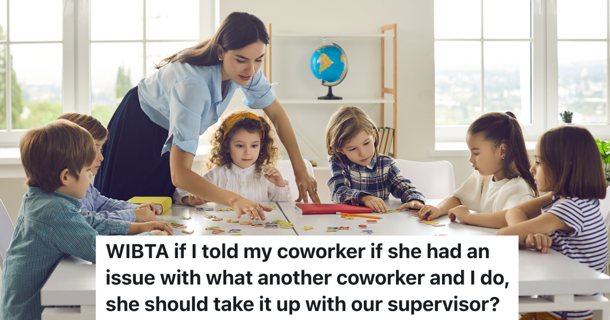 teacher working with young children