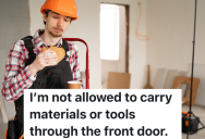 Security Guard Won’t Let Construction Worker Carry His Tools Through The Entry Door, So He Comes Up With A Way To Outsmart Him