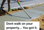Neighbor Is Furious When Family Stands In Her Yard To Avoid Being Hit By A Car, So The Family Has A Sidewalk Put In