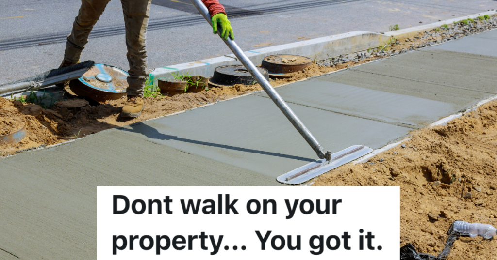 sidewalk being installed