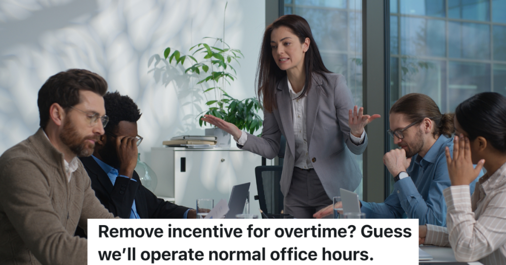 business woman making announcement in meeting