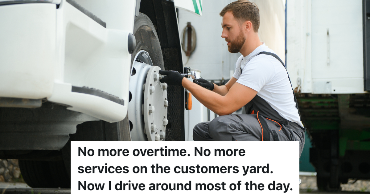 mechanic working on a semi truck