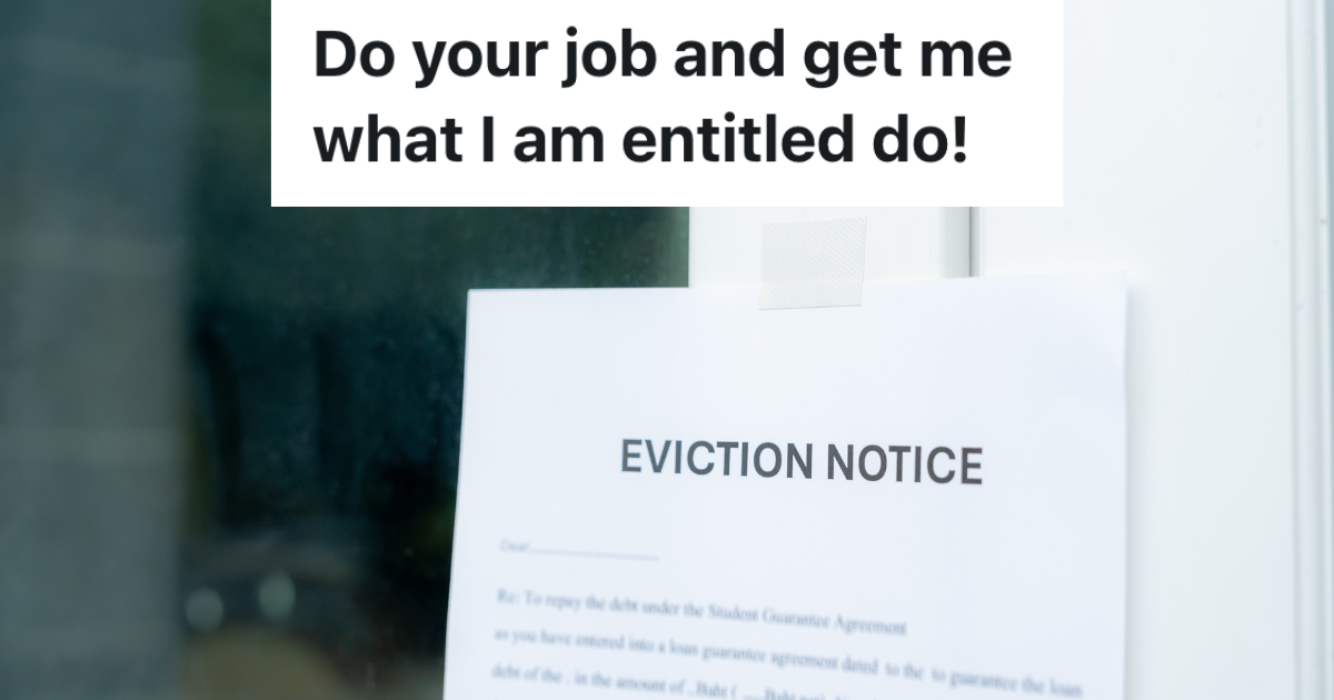 eviction notice taped to door