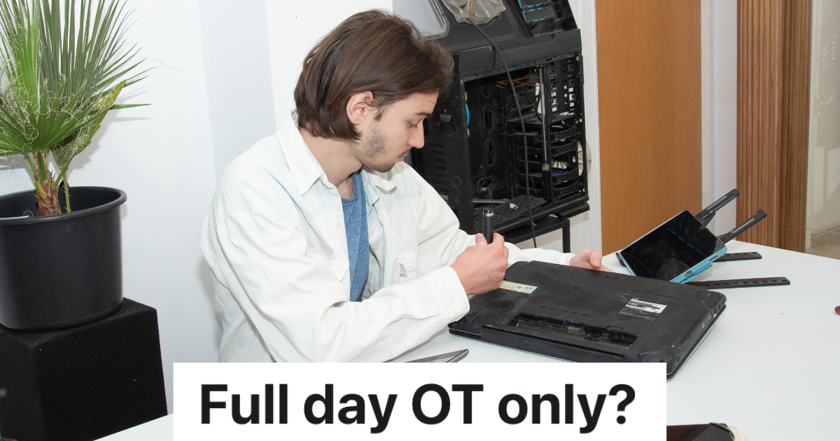 man repairing a computer