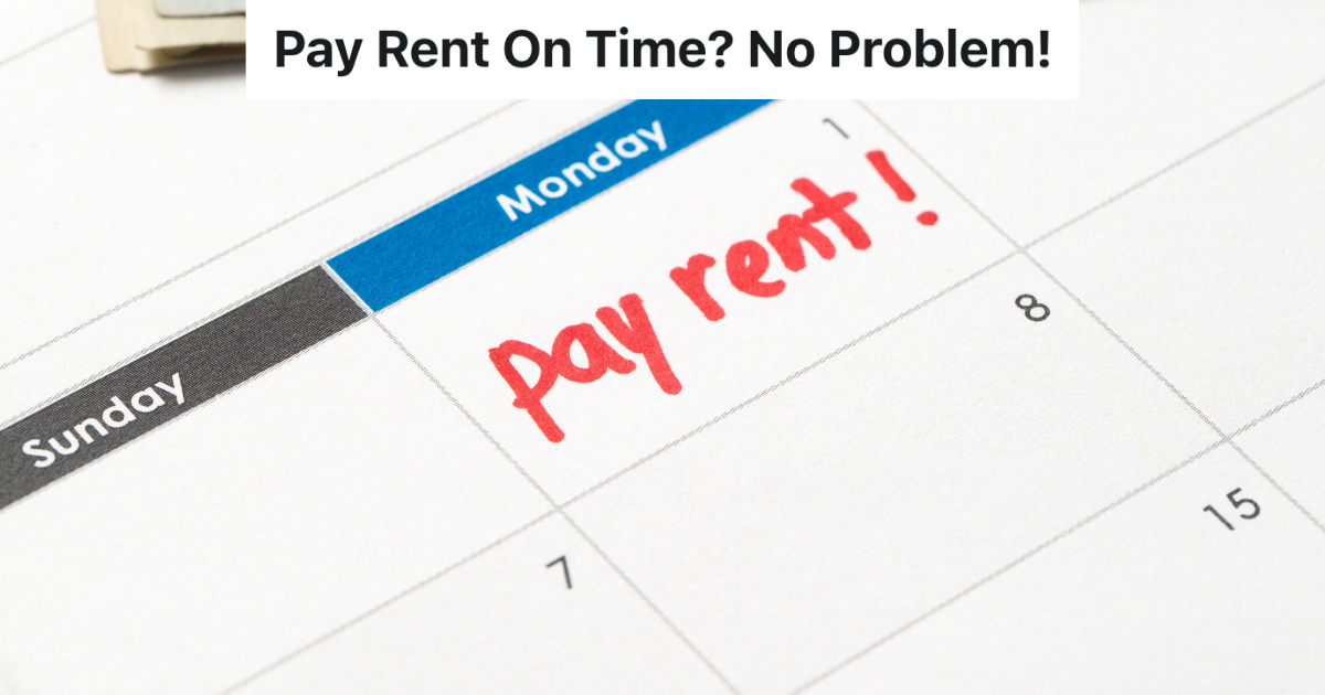 "pay rent" written in red on a calendar