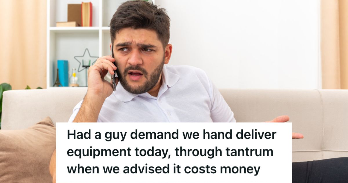 Man on the phone looking upset