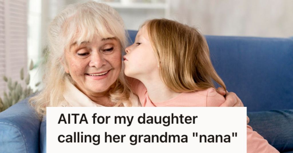 Young girl kissing her grandmother on the cheeks