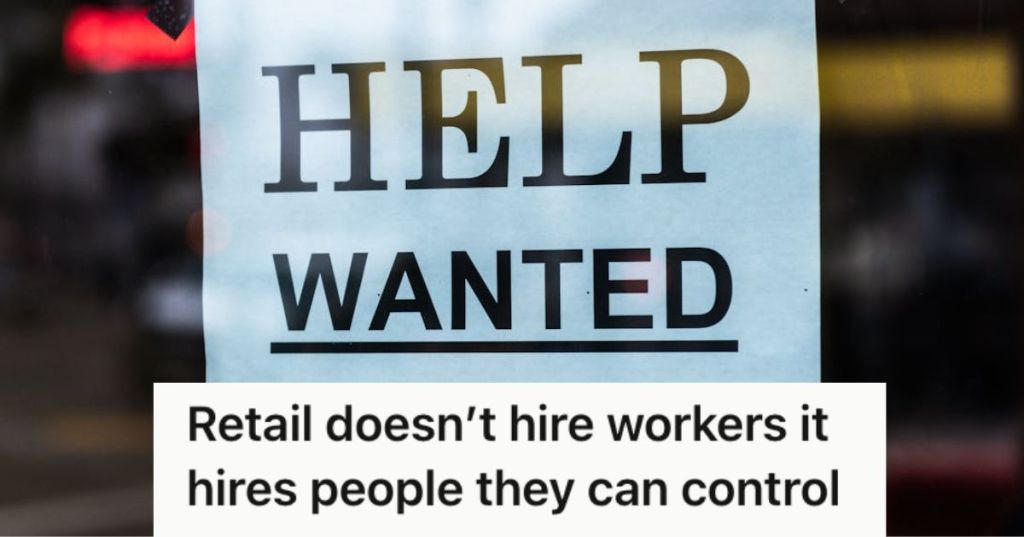 "Help Wanted" sign posted on teh glass window