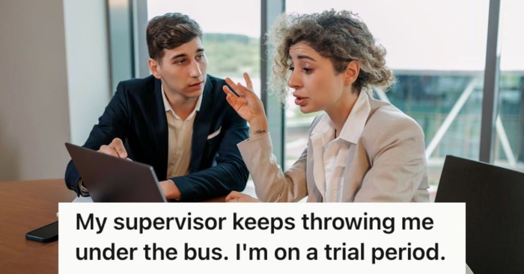 Man and woman arguing in the office