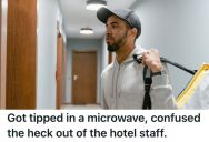 Young Man Delivered Wings To His Mother’s Hotel, But Front Desk Staff Was Confused When And Called Him Out He Went Down Carrying A Microwave