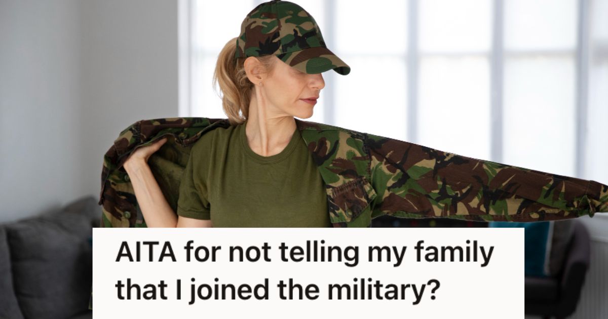 Woman putting on her army uniform