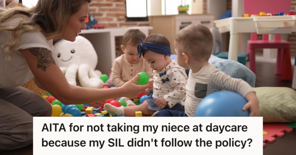 A daycare teacher playing with toddlers