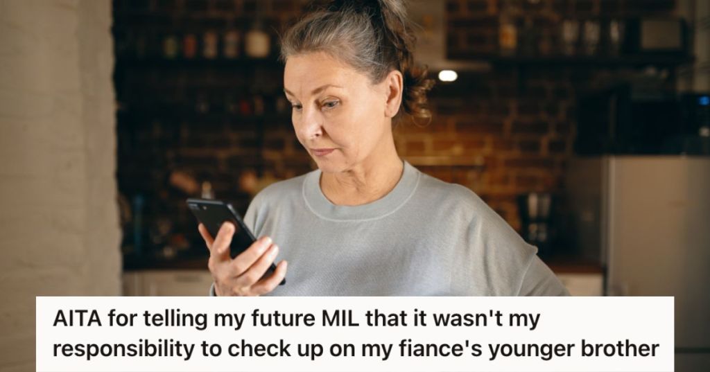 Old woman looking at her phone upset