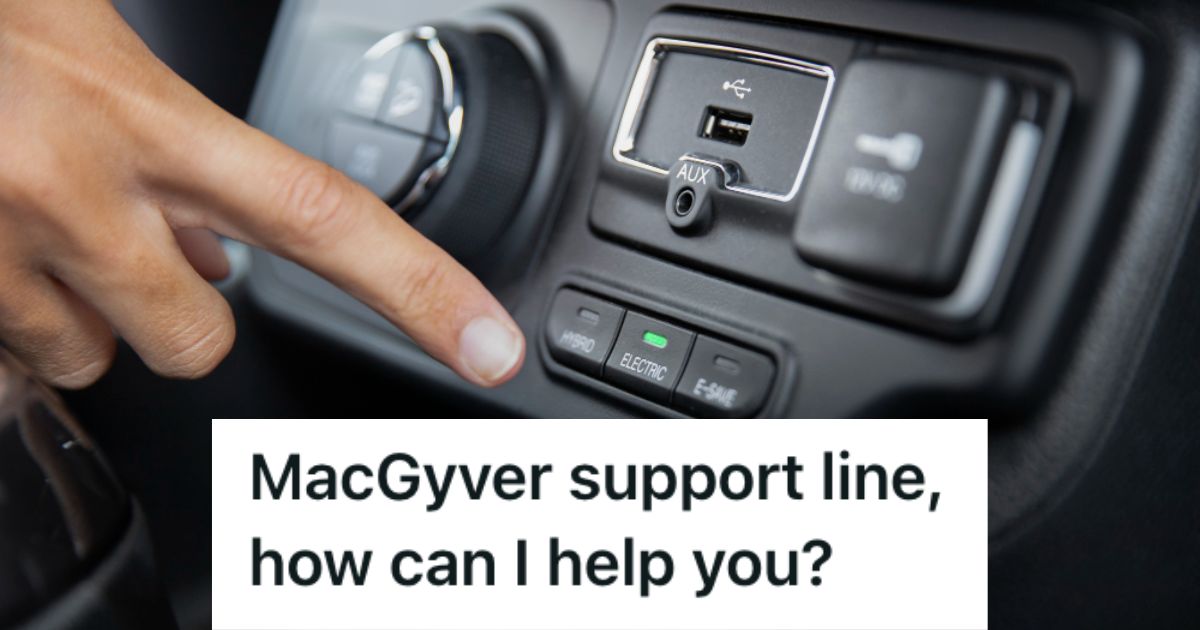 Person pushing a button inside the car