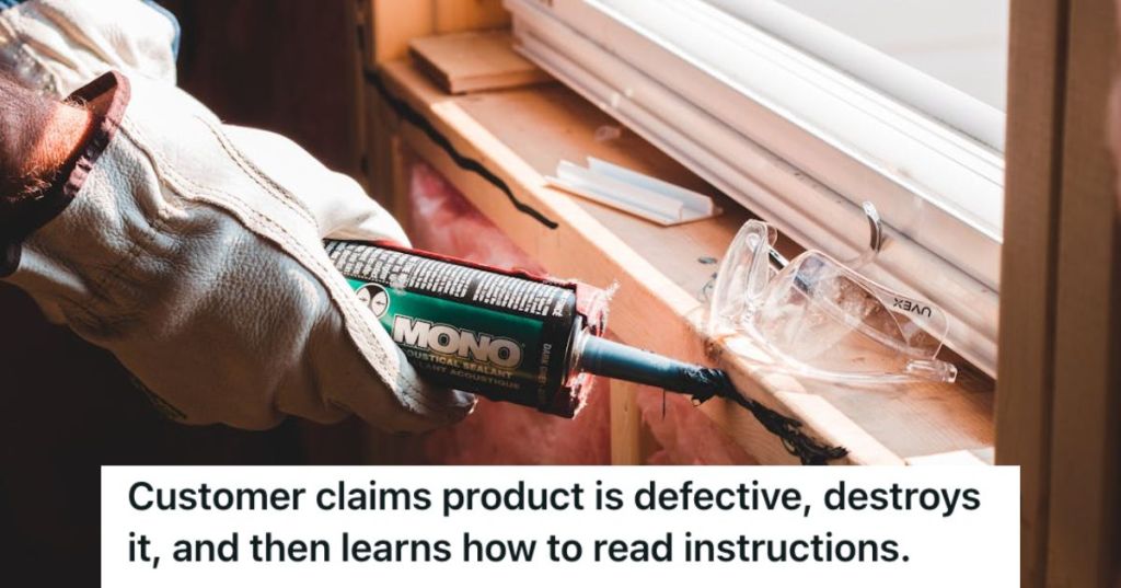 Man applying sealant on window in the house