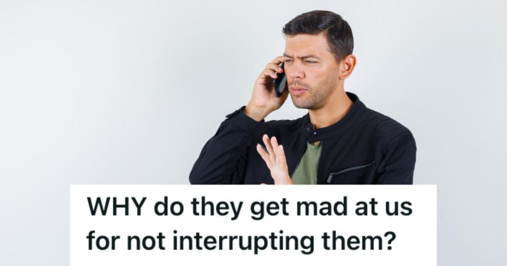 Man talking with someone on the phone feeling annoyed