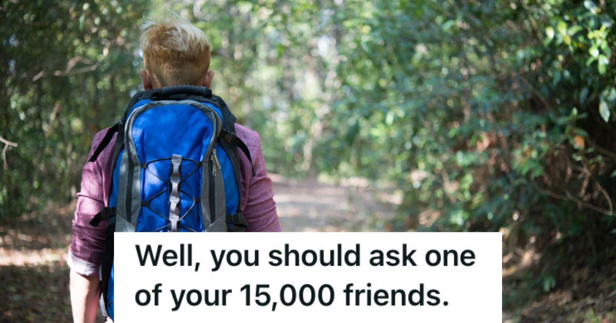 Man hiking with a big backpack