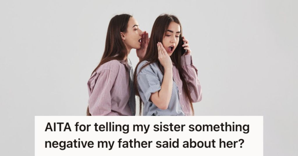 Teenage girl whispering to her twin sister