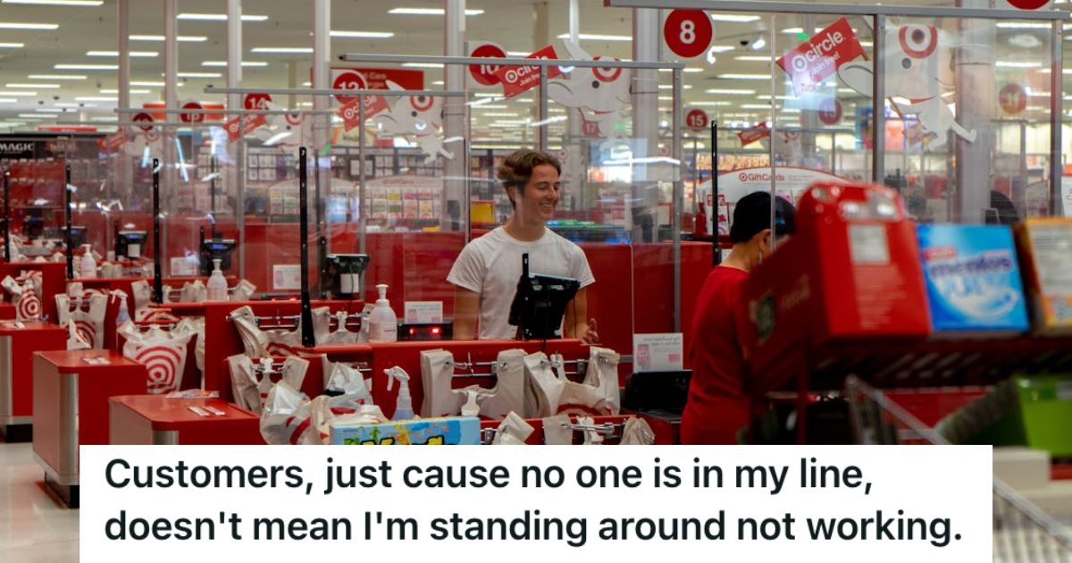 Check out lanes in a big grocery store