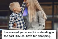 Employee Asked Parents To Seat Their Toddler Properly In The Shopping Cart, But They Ignored Her Warnings And Let Their Child Stand