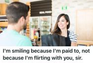 Female Employee Smiles At Customers And Stays Polite When Helping Them, But She Keeps Getting Accused Of Flirting By Men And Their Wives