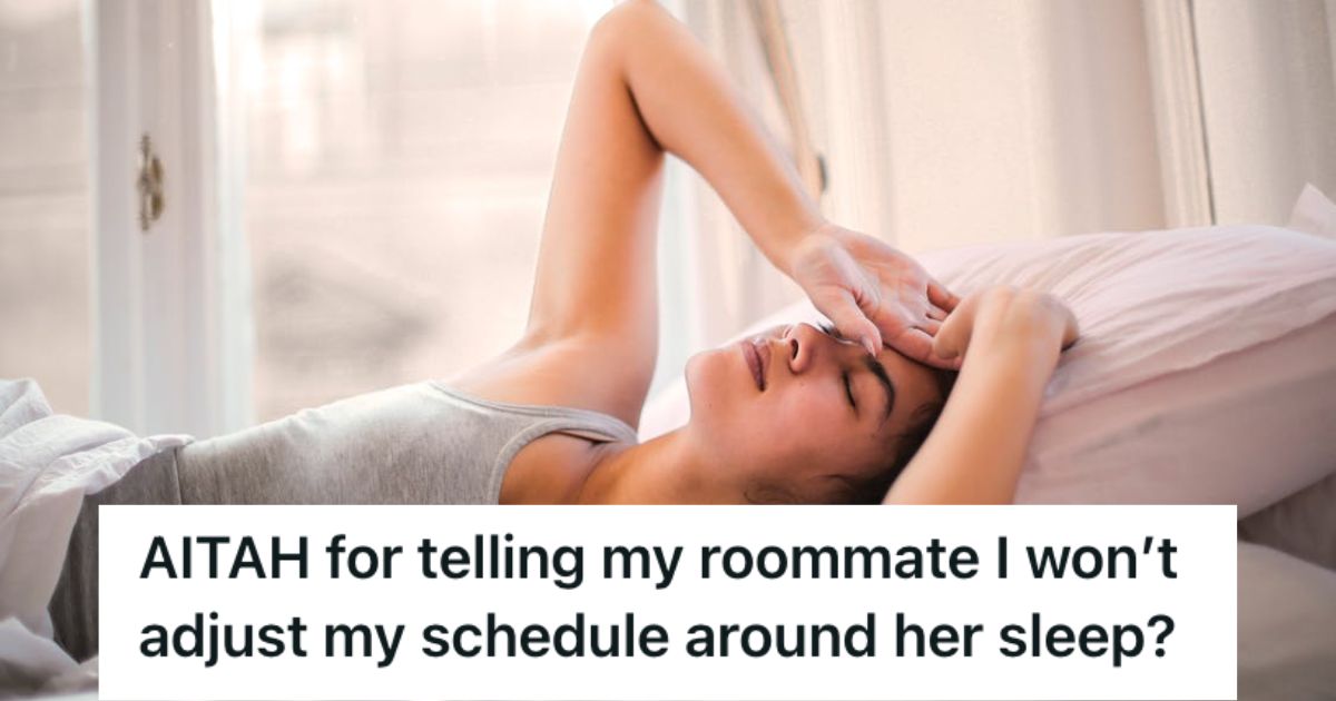 Woman waking up from bed