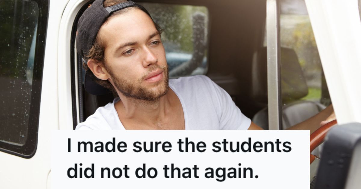 Truck driver looking atthe side mirror 