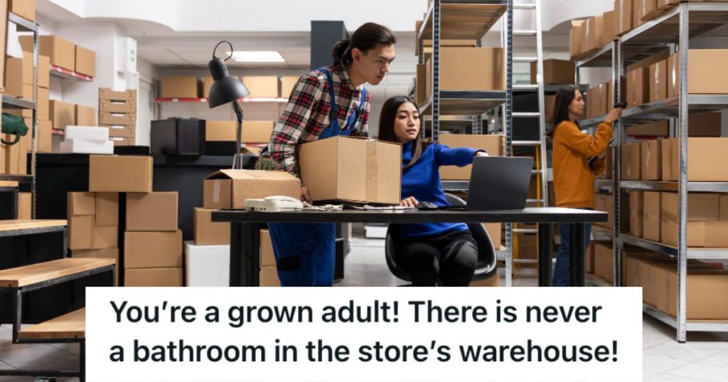 Store employees working in the warehouse